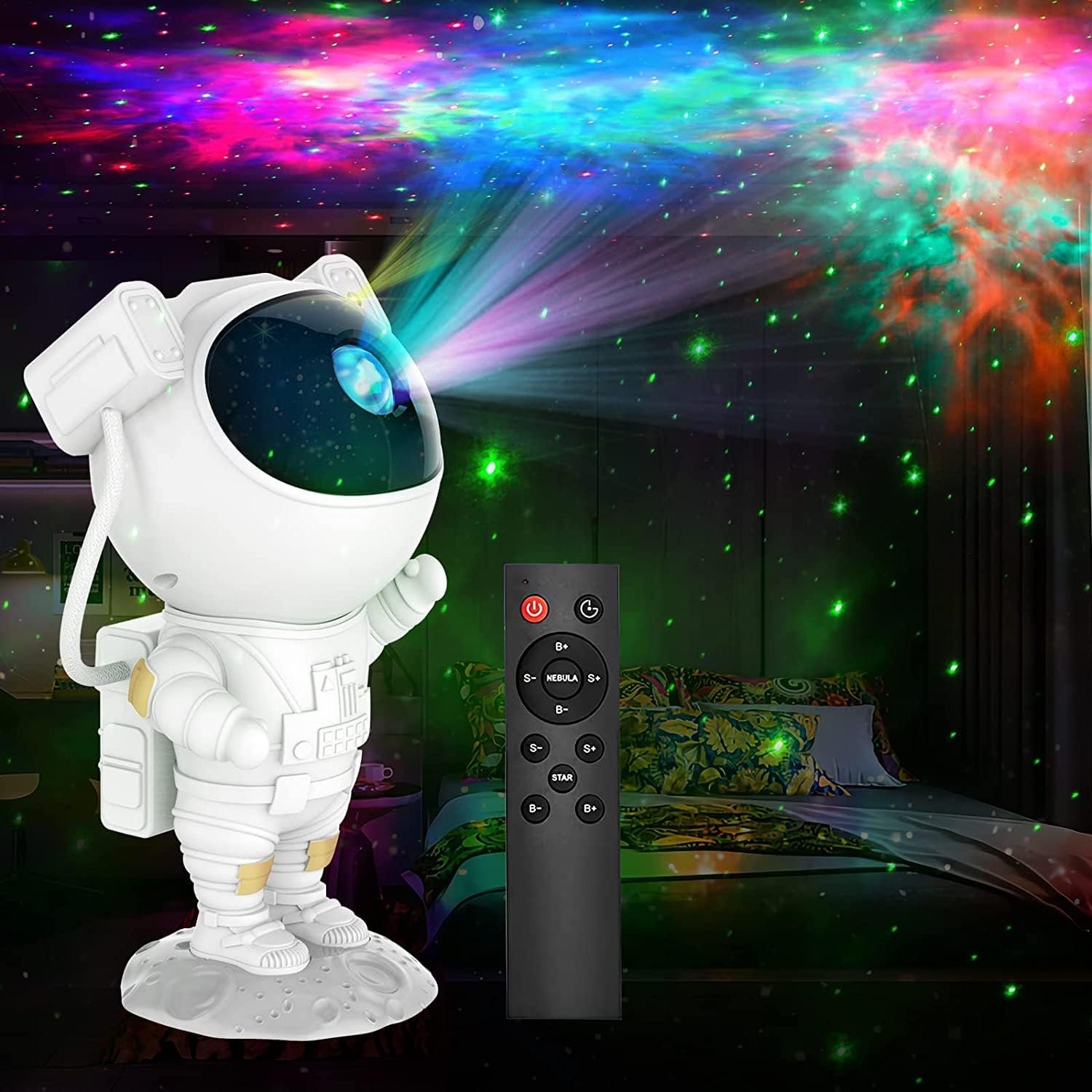 Star Projector Galaxy Night Light - Astronaut Space Projector, Starry Nebula Ceiling LED Lamp with Timer and Remote, Kids Room Decor Aesthetic, for Christmas & Birthdays