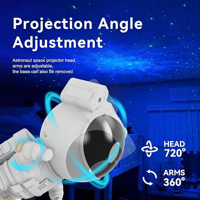 Star Projector Galaxy Night Light - Astronaut Space Projector, Starry Nebula Ceiling LED Lamp with Timer and Remote, Kids Room Decor Aesthetic, for Christmas & Birthdays - Image 4