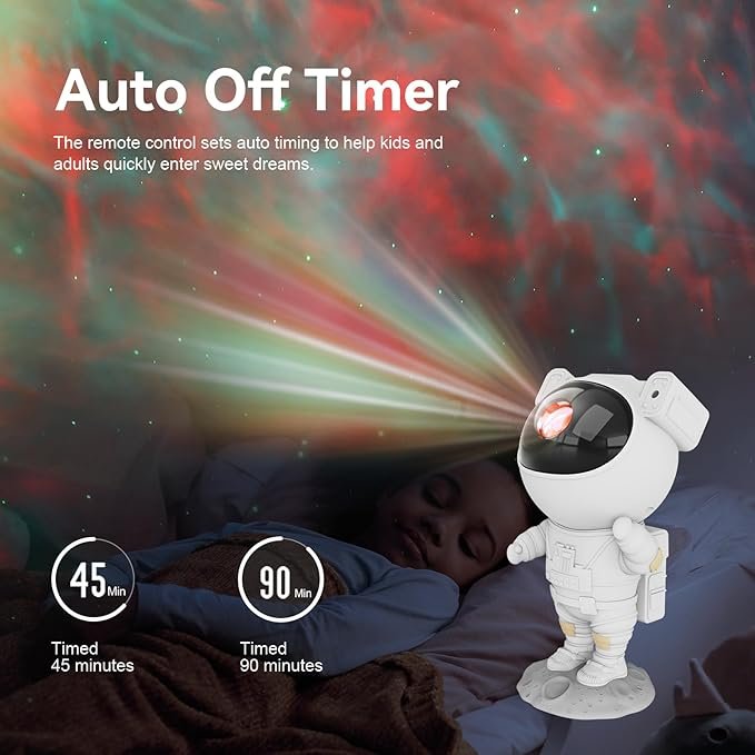 Star Projector Galaxy Night Light - Astronaut Space Projector, Starry Nebula Ceiling LED Lamp with Timer and Remote, Kids Room Decor Aesthetic, for Christmas & Birthdays - Image 6