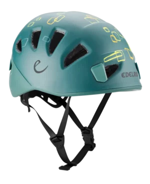 EDELRID KIDS SHIELD Softshell Children’s climbing helmet | light, comfortable and safe (JADE-PETROL)