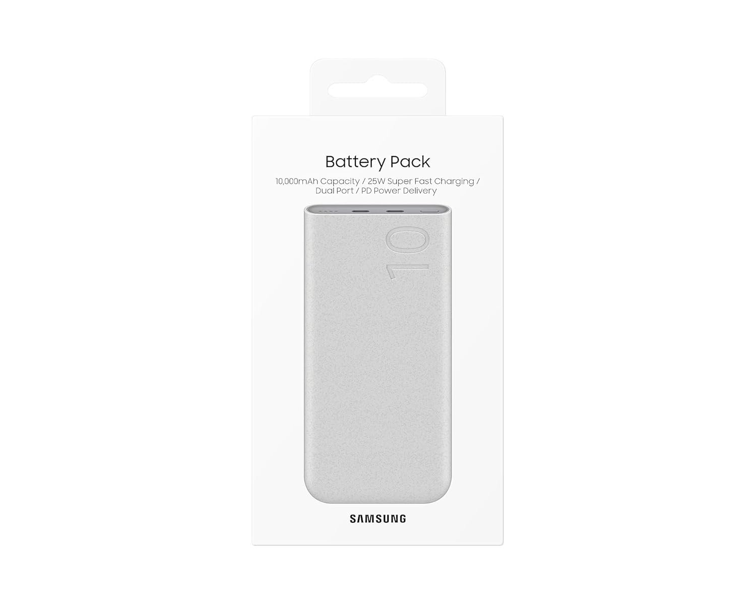 Samsung Galaxy 10000mAh Power Bank, 25W Fast Charging, Dual Output, Quick Charge, Beige - Image 3