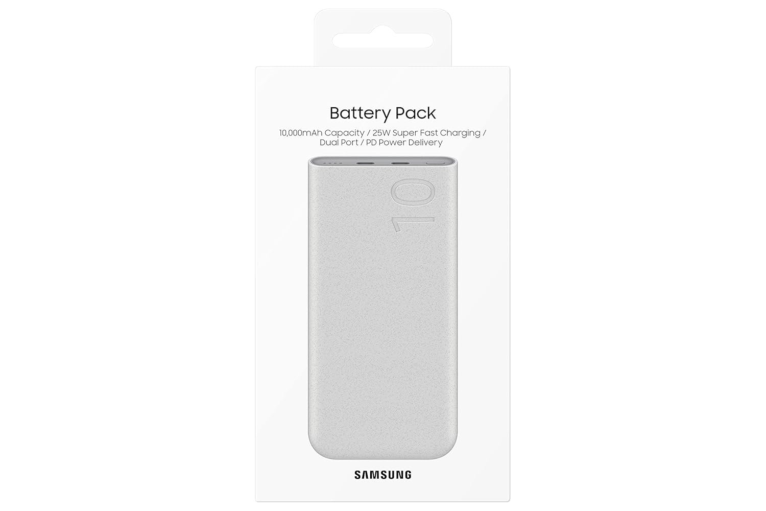 Samsung Galaxy 10000mAh Power Bank, 25W Fast Charging, Dual Output, Quick Charge, Beige - Image 2