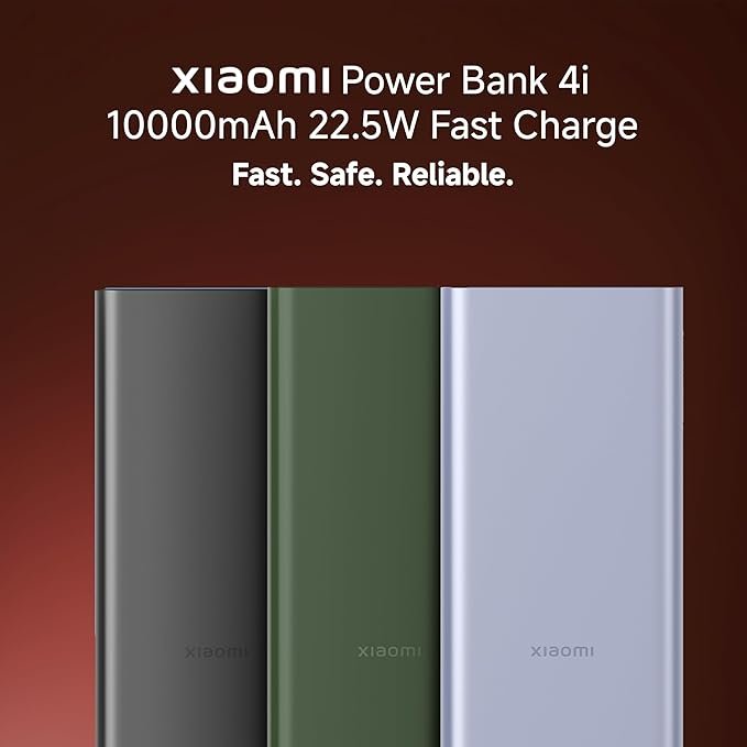 Xiaomi Power Bank 4i 10000mAh 22.5W Fast Charging PD|Smart 12 Layer Protection| Durable Steel Casing |Triple Output Ports|Supports All Phone(MI Power Bank),Black - Image 2