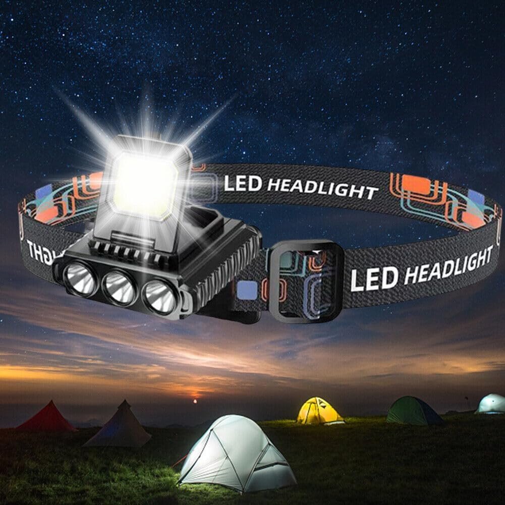 NARIYA'S USB Rechargeable LED & COB Headlamp, Waterproof 5-in-1 Head Torch Flashlight for Camping, Hiking & Outdoor Work - Image 4