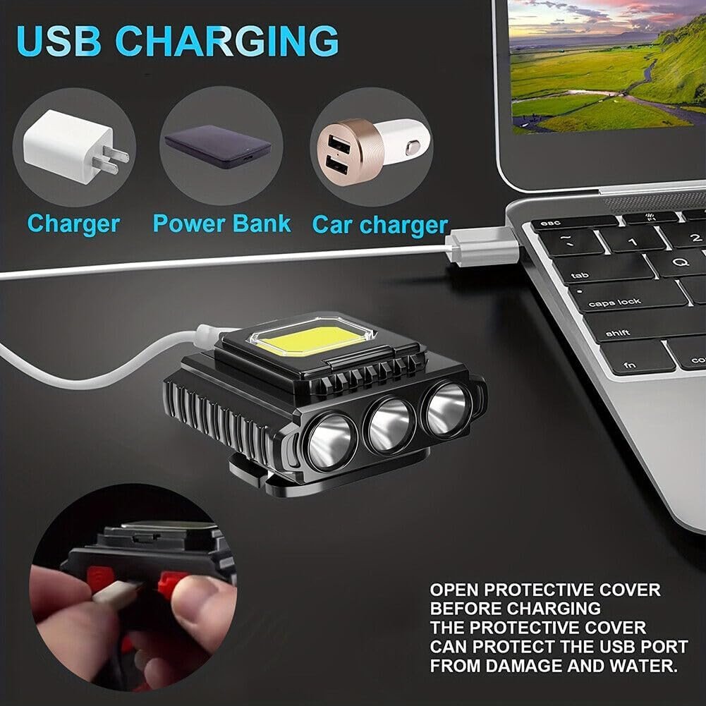 NARIYA'S USB Rechargeable LED & COB Headlamp, Waterproof 5-in-1 Head Torch Flashlight for Camping, Hiking & Outdoor Work - Image 5