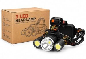 3 LED Headlamp Rechargeable, Ultra Bright Headlight with Red Light, 4 Modes, USB Rechargeable